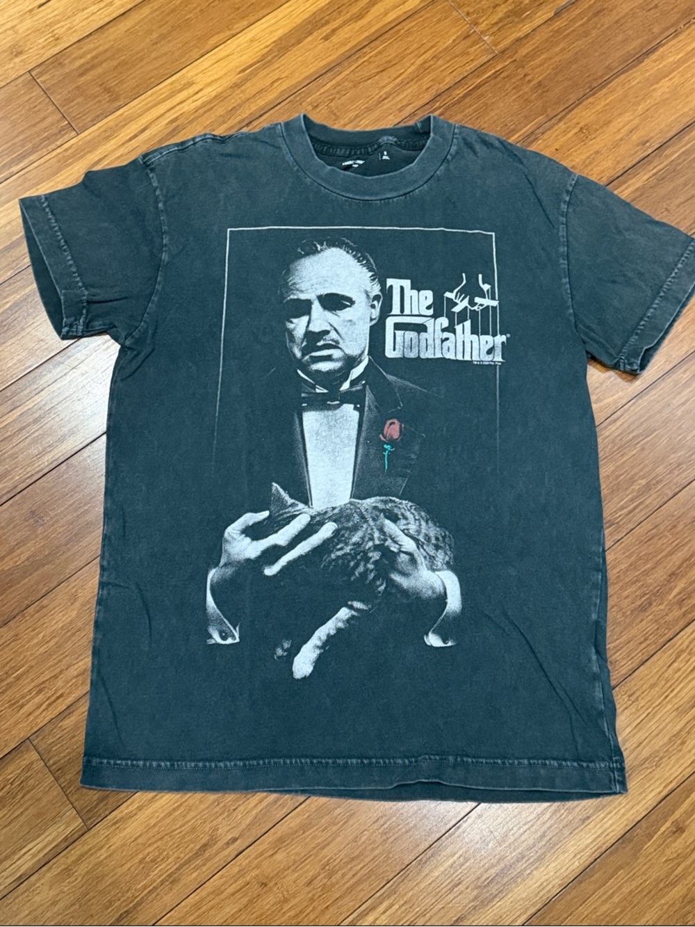 Abercrombie & Fitch charcoal The Godfather Graphic Tee with Red Rose